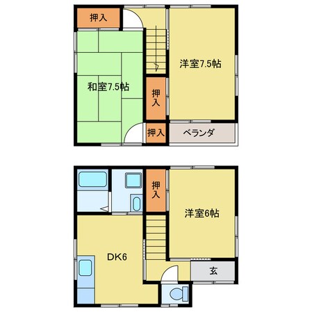 長堀中村住宅の物件間取画像